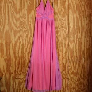 Hailey Logan by Adrianna Papell Pink Halter Maxi Dress - Size 3/4